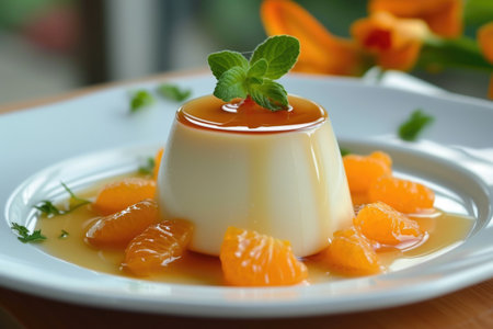 Zesty Delights: Panna Cotta with Tangy Orange Sauceの素材