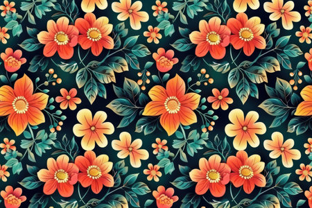 Classic and Vibrant Flower Designs Seamless Patternの素材
