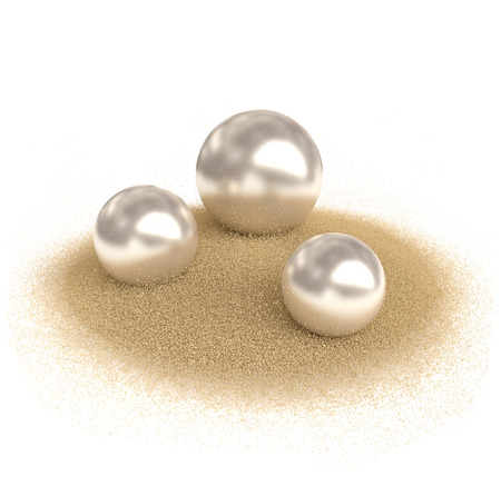 Three pearls on the sandの写真素材