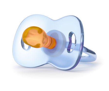 blue silicone pacifier isolated