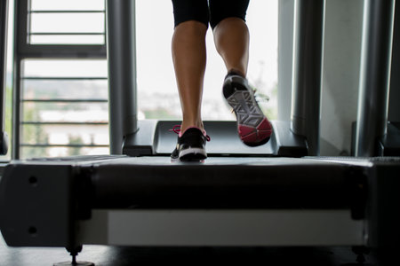 Running on treadmill