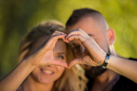 Heart Shape Made Of Two Beautiful Palmsの写真素材