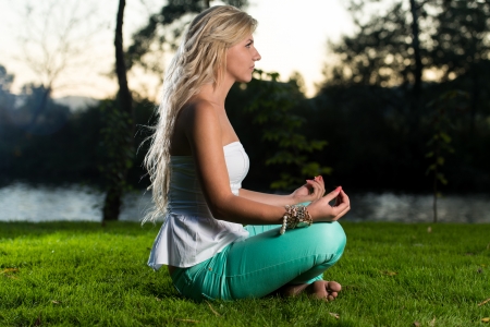 Woman Meditatingの写真素材