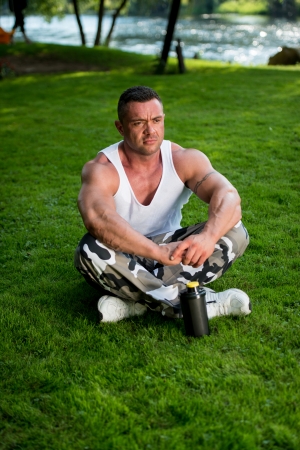 Man Resting And Relaxing Natureの写真素材