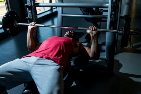 Effort On The Bench Pressの写真素材