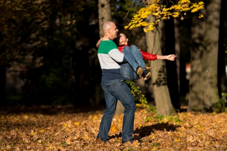 Man Spinning His Girlfriendの写真素材