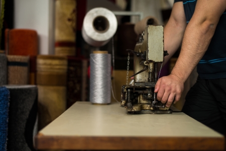 Carpet Designer With Sewing Machineの写真素材