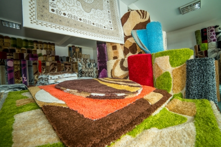 Colorful Carpets In The Storeの写真素材