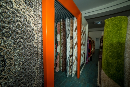 Colorful Carpets In The Storeの写真素材