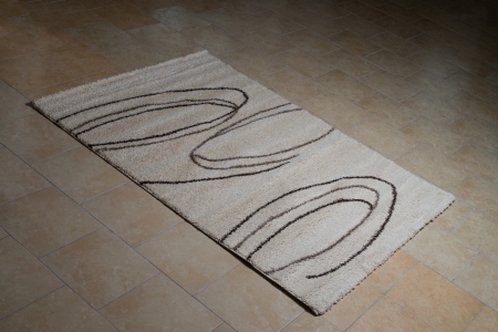 White Carpet Lying On Floorの写真素材