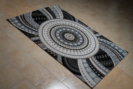 Pattern Carpet Lying On Floorの写真素材