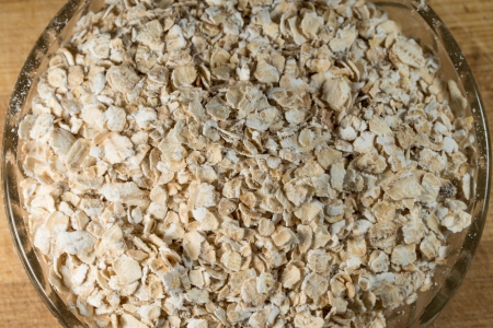 Oat Flake In A Glass Bowlの写真素材