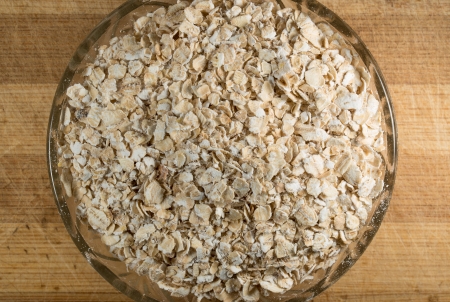 Oat Flake In A Glass Bowlの写真素材
