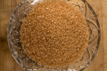 Brown Sugar In A Glass Bowlの写真素材