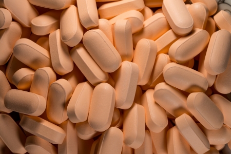 Orange Pills Spread Outの写真素材