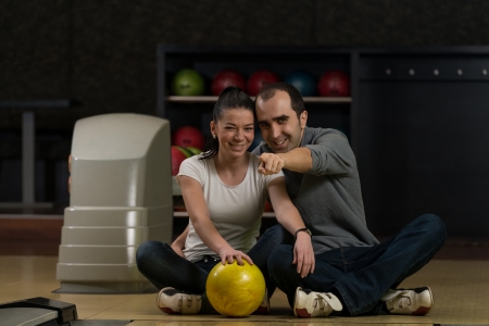 Couple In A Bowling Alleyの写真素材