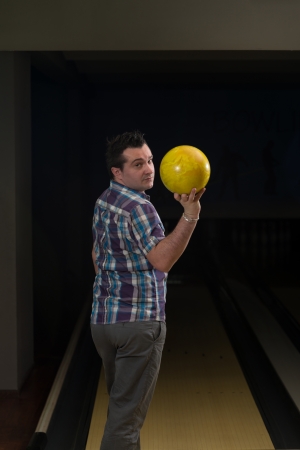 Man Holding A Bowling Ballの写真素材