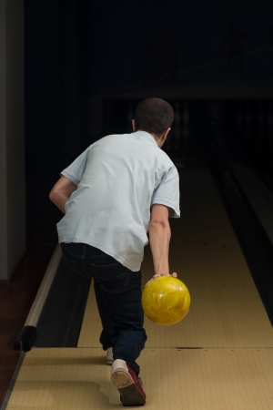 Bowler Attempts To Take Out Remaining Pinsの写真素材