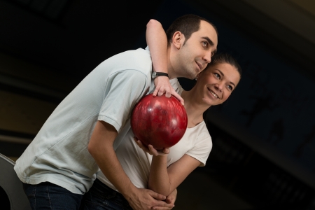 Couple In A Bowling Alleyの写真素材
