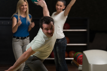 Friends Bowling Having Funの写真素材