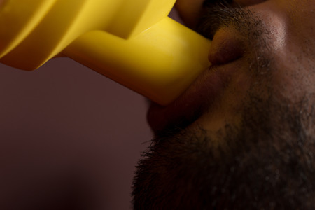 MMA Fighter With Protein Shakerの写真素材