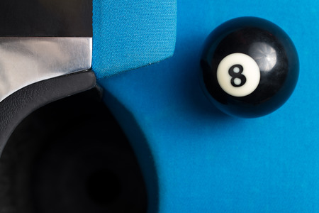 8 Ball Resting Near The Pocketの写真素材