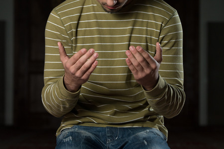 Muslim Man Is Praying In The Mosqueの写真素材