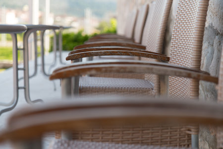 Empty Metal Seats Places In Public Spaceの写真素材