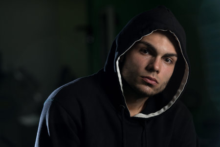 Young Man In A Hoodieの写真素材