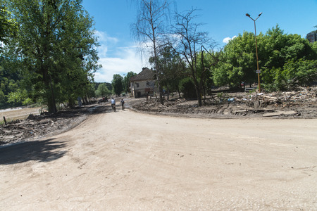 Flood in 2014 - Maglaj - Bosnia And Herzegovinaのeditorial素材