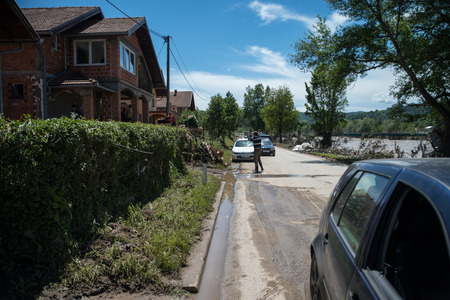 Flood in 2014 - Sevarlije - Bosnia And Herzegovinaのeditorial素材