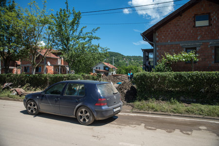 Flood in 2014 - Sevarlije - Bosnia And Herzegovinaのeditorial素材