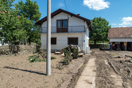 Flood in 2014 - Pridijel - Bosnia And Herzegovinaのeditorial素材