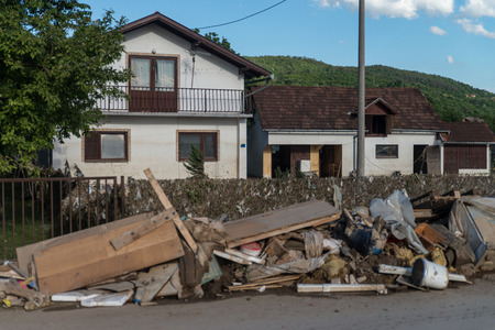 Flood in 2014 - Pridijel - Bosnia And Herzegovinaのeditorial素材