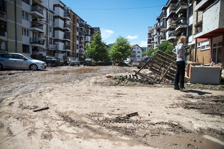 Flood in 2014 - Maglaj - Bosnia And Herzegovinaのeditorial素材