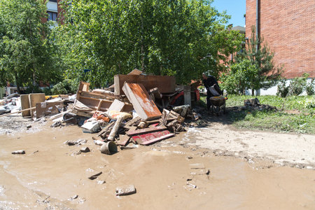 Flood in 2014 - Maglaj - Bosnia And Herzegovinaのeditorial素材