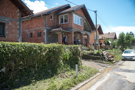 Flood in 2014 - Sevarlije - Bosnia And Herzegovinaのeditorial素材