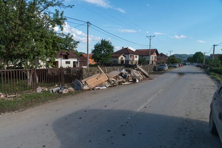 Flood in 2014 - Pridijel - Bosnia And Herzegovinaのeditorial素材