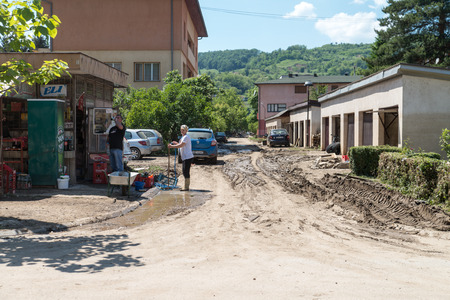 Flood in 2014 - Maglaj - Bosnia And Herzegovinaのeditorial素材