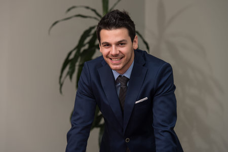 Portrait Of A Handsome Casual Businessman Smiling