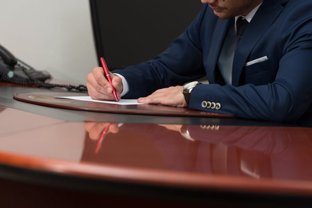 Businessman Writing A Letter - Notes Or Correspondence Or Signing A Document Or Agreement