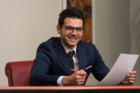 Businessman Writing A Letter - Notes Or Correspondence Or Signing A Document Or Agreement