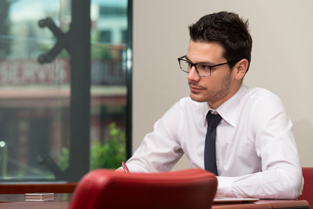 Businessman Writing A Letter - Notes Or Correspondence Or Signing A Document Or Agreement