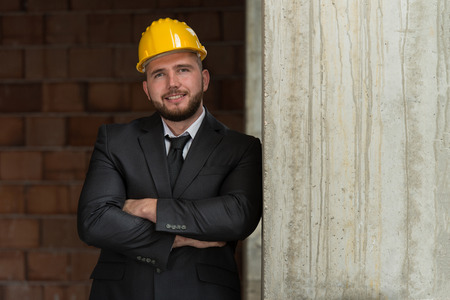 Portrait Of Young Construction Manager With Arms Crossedの写真素材