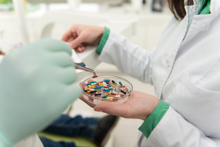 Close-up Shot Of Dental Impression With Pinsの写真素材