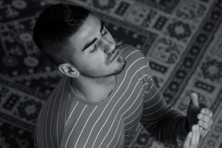 Muslim Man Is Praying In The Mosqueの写真素材