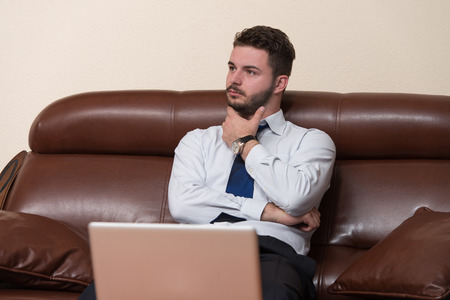 Portrait Of A Handsome Casual Businessman Smilingの写真素材