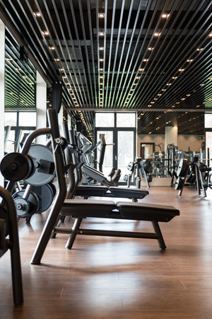 Equipment And Machines At The Modern Gym Room Fitness Centerの写真素材