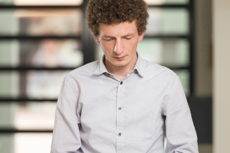 White Muslim Man Is Praying In The Mosque - Afro Lock Hair Curlyの写真素材