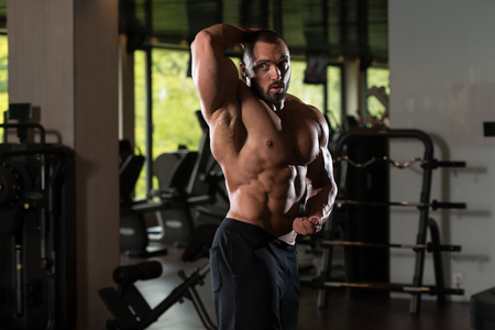 Bodybuilder Posing - Handsome Power Athletic Guy Male - Fitness Muscular Bodyの写真素材